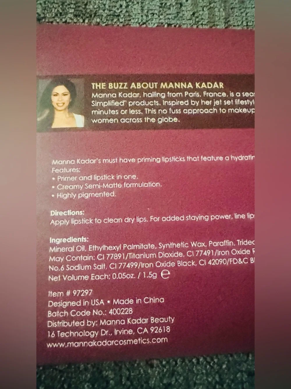 Manna Kadar Beauty Kiss and Canoodle 10 Pc Red Pink Lipstick Set, NWT - Picture 7 of 8